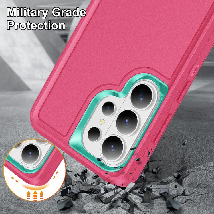 Rugged PC Hybrid Silicone Phone Case with Holder, For Samsung Galaxy S26 Ultra 5G, For Samsung Galaxy S26 5G, For Samsung Galaxy S25 FE 5G, For Samsung Galaxy S24 / S25 5G