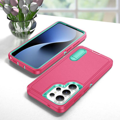 Rugged PC Hybrid Silicone Phone Case with Holder, For Samsung Galaxy S26 Ultra 5G, For Samsung Galaxy S26 5G, For Samsung Galaxy S25 FE 5G, For Samsung Galaxy S24 / S25 5G