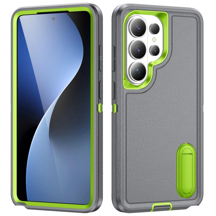 Rugged PC Hybrid Silicone Phone Case with Holder, For Samsung Galaxy S26 Ultra 5G, For Samsung Galaxy S26 5G, For Samsung Galaxy S25 FE 5G, For Samsung Galaxy S24 / S25 5G