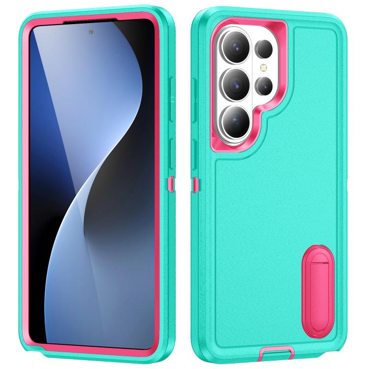 Rugged PC Hybrid Silicone Phone Case with Holder, For Samsung Galaxy S26 Ultra 5G, For Samsung Galaxy S26 5G, For Samsung Galaxy S25 FE 5G, For Samsung Galaxy S24 / S25 5G