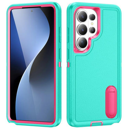 Rugged PC Hybrid Silicone Phone Case with Holder, For Samsung Galaxy S26 Ultra 5G, For Samsung Galaxy S26 5G, For Samsung Galaxy S25 FE 5G, For Samsung Galaxy S24 / S25 5G