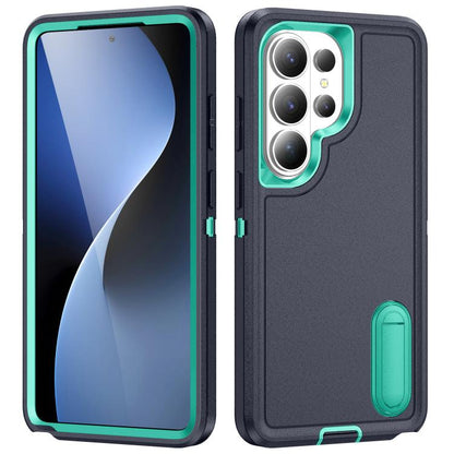 Rugged PC Hybrid Silicone Phone Case with Holder, For Samsung Galaxy S26 Ultra 5G, For Samsung Galaxy S26 5G, For Samsung Galaxy S25 FE 5G, For Samsung Galaxy S24 / S25 5G