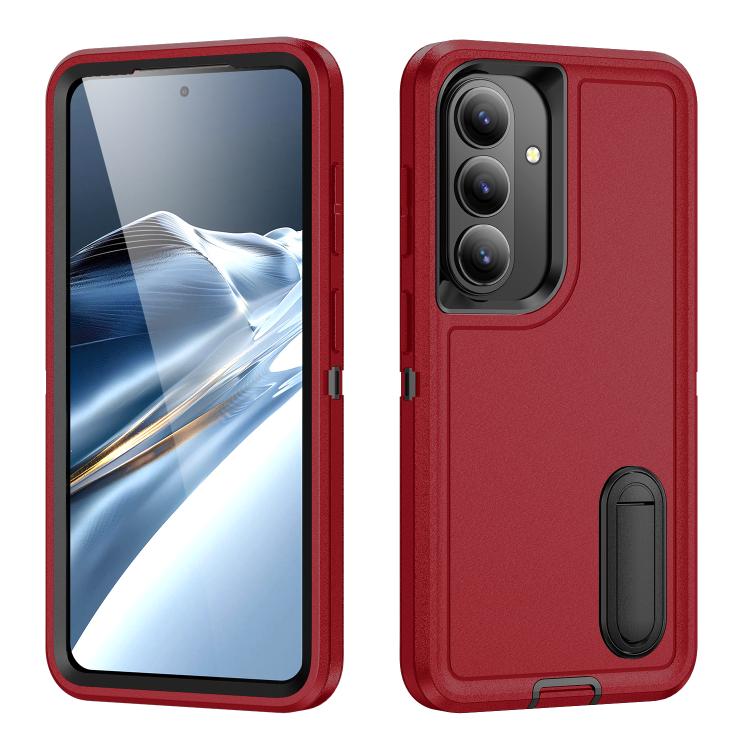 Rugged PC Hybrid Silicone Phone Case with Holder, For Samsung Galaxy S26 Ultra 5G, For Samsung Galaxy S26 5G, For Samsung Galaxy S25 FE 5G, For Samsung Galaxy S24 / S25 5G