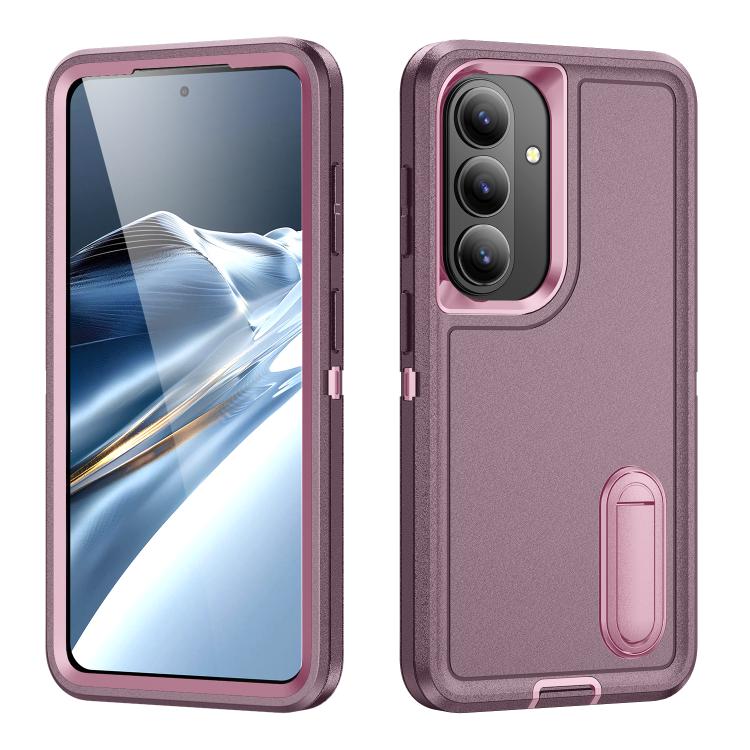 Rugged PC Hybrid Silicone Phone Case with Holder, For Samsung Galaxy S26 Ultra 5G, For Samsung Galaxy S26 5G, For Samsung Galaxy S25 FE 5G, For Samsung Galaxy S24 / S25 5G