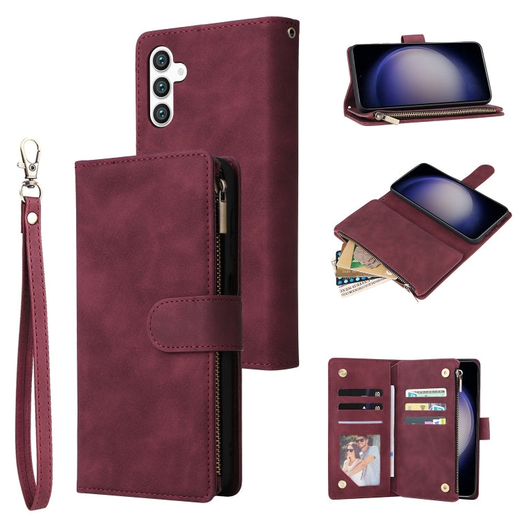 Multifunctional Frosted Zipper Wallet Leather Phone Case, For Samsung Galaxy S26+ 5G, For Samsung Galaxy S26 Ultra 5G, For Samsung Galaxy S26 5G, For Samsung Galaxy S25 FE 5G, For Samsung Galaxy S25 Edge 5G, For Samsung Galaxy S25 5G                   ...