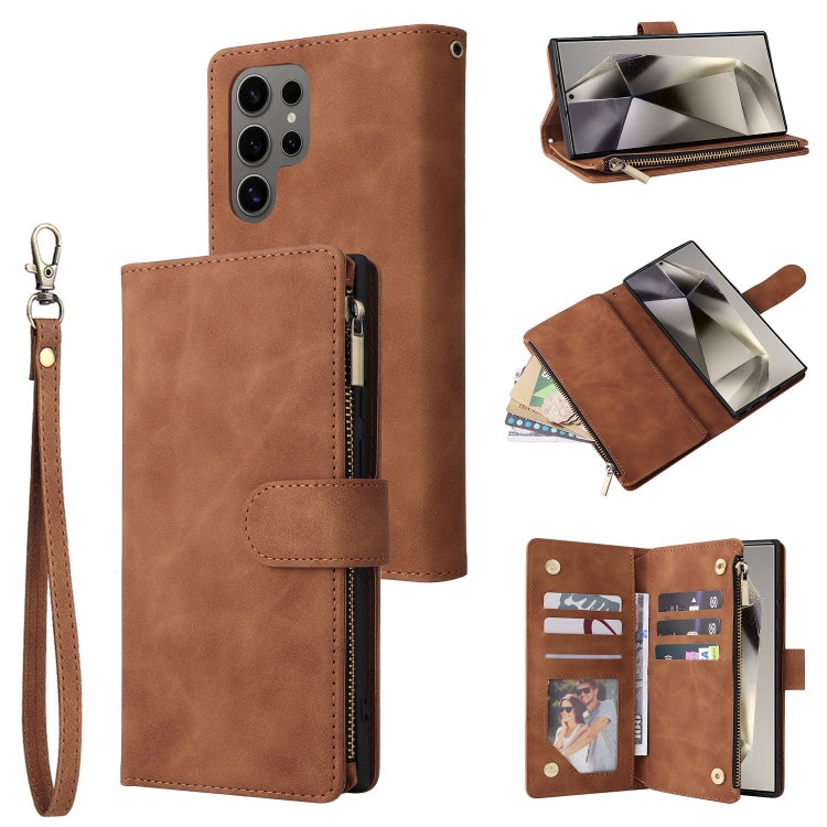 Multifunctional Frosted Zipper Wallet Leather Phone Case, For Samsung Galaxy S26+ 5G, For Samsung Galaxy S26 Ultra 5G, For Samsung Galaxy S26 5G, For Samsung Galaxy S25 FE 5G, For Samsung Galaxy S25 Edge 5G, For Samsung Galaxy S25 5G                   ...