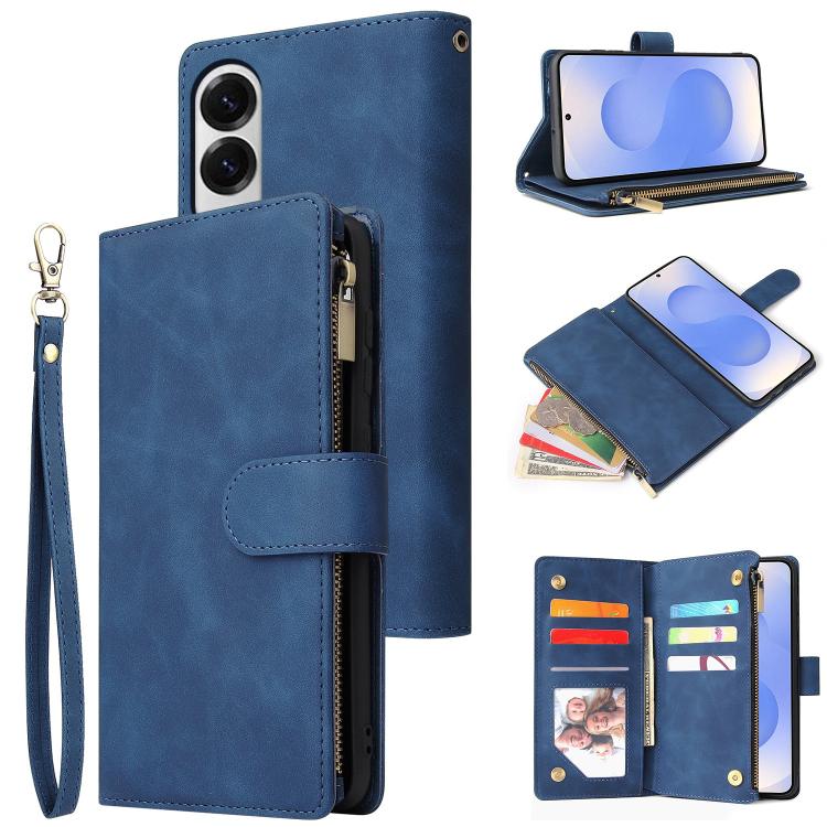 Multifunctional Frosted Zipper Wallet Leather Phone Case, For Samsung Galaxy S26+ 5G, For Samsung Galaxy S26 Ultra 5G, For Samsung Galaxy S26 5G, For Samsung Galaxy S25 FE 5G, For Samsung Galaxy S25 Edge 5G, For Samsung Galaxy S25 5G                   ...