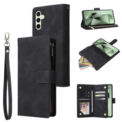 Multifunctional Frosted Zipper Wallet Leather Phone Case, For Galaxy S24 FE 5G, For Galaxy S23 FE 5G, For Galaxy S22+ 5G