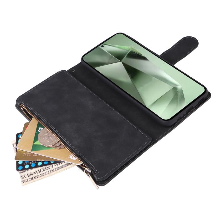Multifunctional Frosted Zipper Wallet Leather Phone Case, For Galaxy S24 FE 5G, For Galaxy S23 FE 5G, For Galaxy S22+ 5G