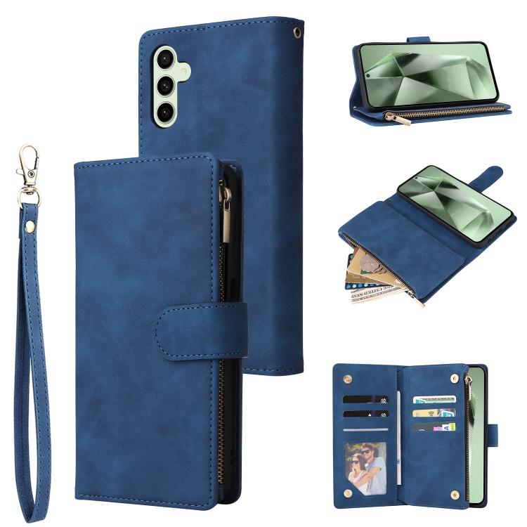 Multifunctional Frosted Zipper Wallet Leather Phone Case, For Galaxy S24 FE 5G, For Galaxy S23 FE 5G, For Galaxy S22+ 5G