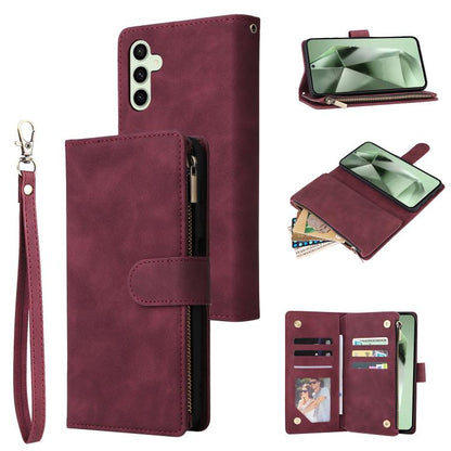 Multifunctional Frosted Zipper Wallet Leather Phone Case, For Galaxy S24 FE 5G, For Galaxy S23 FE 5G, For Galaxy S22+ 5G