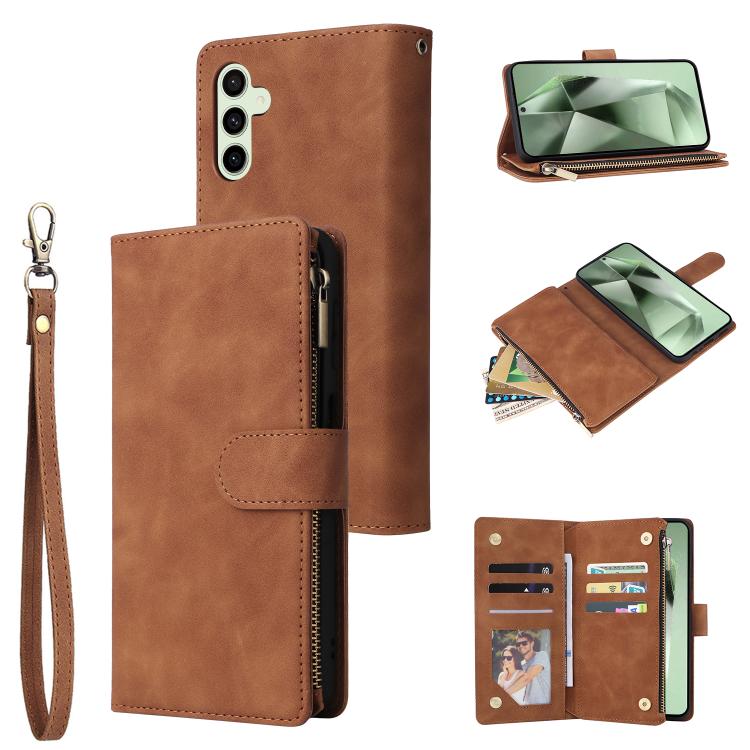 Multifunctional Frosted Zipper Wallet Leather Phone Case, For Galaxy S24 FE 5G, For Galaxy S23 FE 5G, For Galaxy S22+ 5G