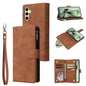 Multifunctional Frosted Zipper Wallet Leather Phone Case, For Galaxy S24 FE 5G, For Galaxy S23 FE 5G, For Galaxy S22+ 5G