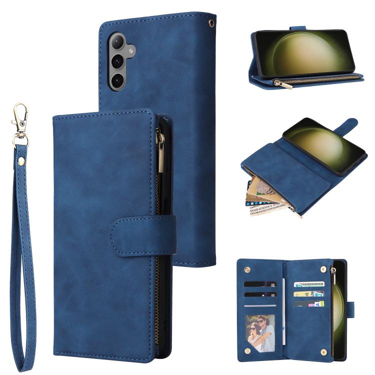 Multifunctional Frosted Zipper Wallet Leather Phone Case, For Galaxy S24 FE 5G, For Galaxy S23 FE 5G, For Galaxy S22+ 5G
