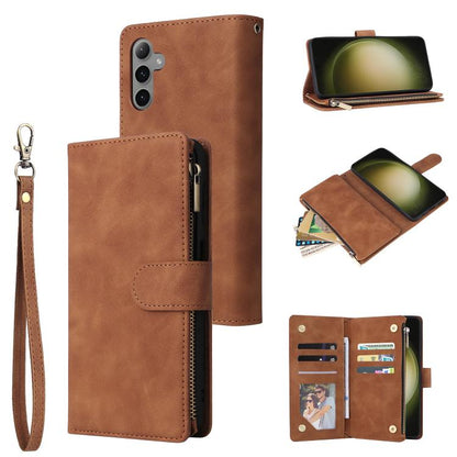 Multifunctional Frosted Zipper Wallet Leather Phone Case, For Galaxy S24 FE 5G, For Galaxy S23 FE 5G, For Galaxy S22+ 5G