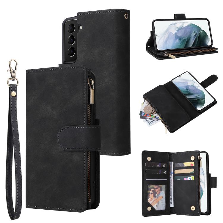 Multifunctional Frosted Zipper Wallet Leather Phone Case, For Galaxy S24 FE 5G, For Galaxy S23 FE 5G, For Galaxy S22+ 5G
