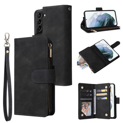 Multifunctional Frosted Zipper Wallet Leather Phone Case, For Galaxy S24 FE 5G, For Galaxy S23 FE 5G, For Galaxy S22+ 5G