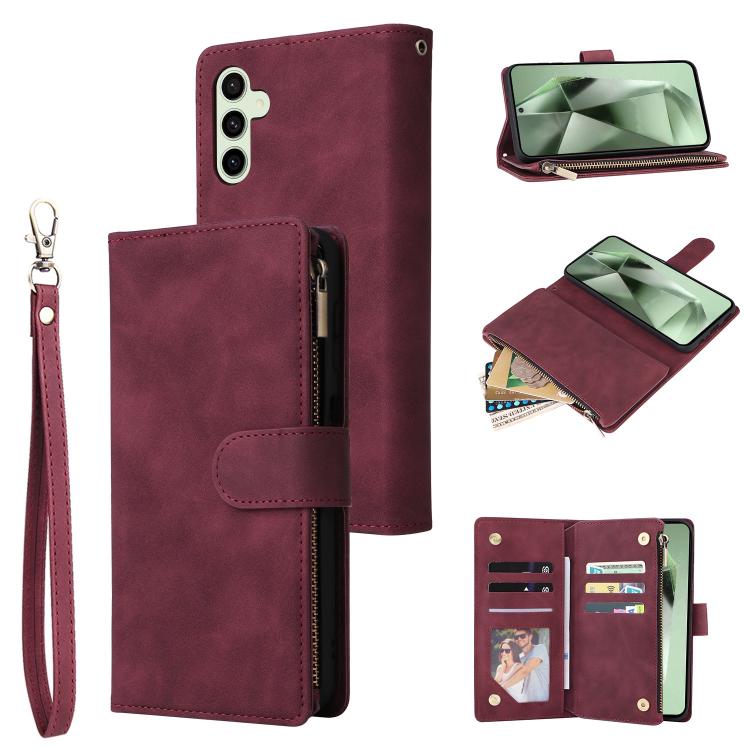 Multifunctional Frosted Zipper Wallet Leather Phone Case, For Samsung Galaxy S26+ 5G, For Samsung Galaxy S26 Ultra 5G, For Samsung Galaxy S26 5G, For Samsung Galaxy S25 FE 5G, For Samsung Galaxy S25 Edge 5G, For Samsung Galaxy S25 5G                   ...