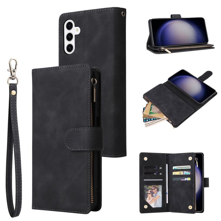 Multifunctional Frosted Zipper Wallet Leather Phone Case, For Samsung Galaxy S26+ 5G, For Samsung Galaxy S26 Ultra 5G, For Samsung Galaxy S26 5G, For Samsung Galaxy S25 FE 5G, For Samsung Galaxy S25 Edge 5G, For Samsung Galaxy S25 5G                   ...