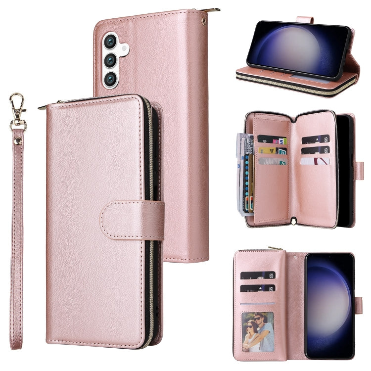 9-Card Slots Zipper Wallet Bag Leather Phone Case, For Samsung Galaxy S26+ 5G, For Samsung Galaxy S26 Ultra 5G, For Samsung Galaxy S26 5G, For Samsung Galaxy S25 FE 5G, For Samsung Galaxy S25 Edge 5G, For Samsung Galaxy S25 5G, For Samsung Galaxy S25+ ...