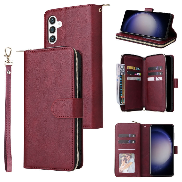 9-Card Slots Zipper Wallet Bag Leather Phone Case, For Samsung Galaxy S26+ 5G, For Samsung Galaxy S26 Ultra 5G, For Samsung Galaxy S26 5G, For Samsung Galaxy S25 FE 5G, For Samsung Galaxy S25 Edge 5G, For Samsung Galaxy S25 5G, For Samsung Galaxy S25+ ...