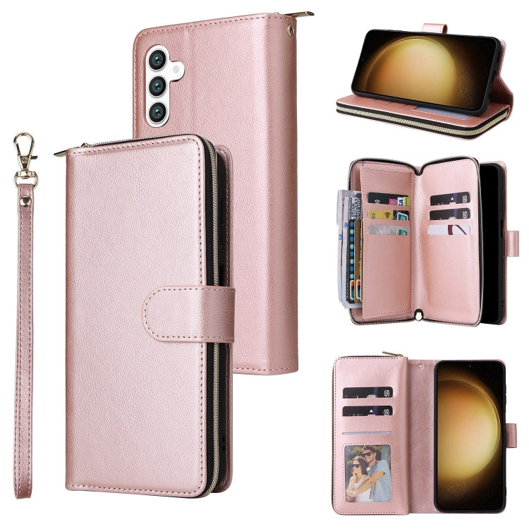 9-Card Slots Zipper Wallet Bag Leather Phone Case, For Samsung Galaxy S26+ 5G, For Samsung Galaxy S26 Ultra 5G, For Samsung Galaxy S26 5G, For Samsung Galaxy S25 FE 5G, For Samsung Galaxy S25 Edge 5G, For Samsung Galaxy S25 5G, For Samsung Galaxy S25+ ...