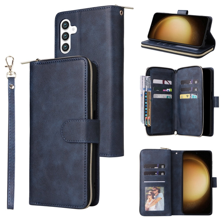 9-Card Slots Zipper Wallet Bag Leather Phone Case, For Samsung Galaxy S26+ 5G, For Samsung Galaxy S26 Ultra 5G, For Samsung Galaxy S26 5G, For Samsung Galaxy S25 FE 5G, For Samsung Galaxy S25 Edge 5G, For Samsung Galaxy S25 5G, For Samsung Galaxy S25+ ...