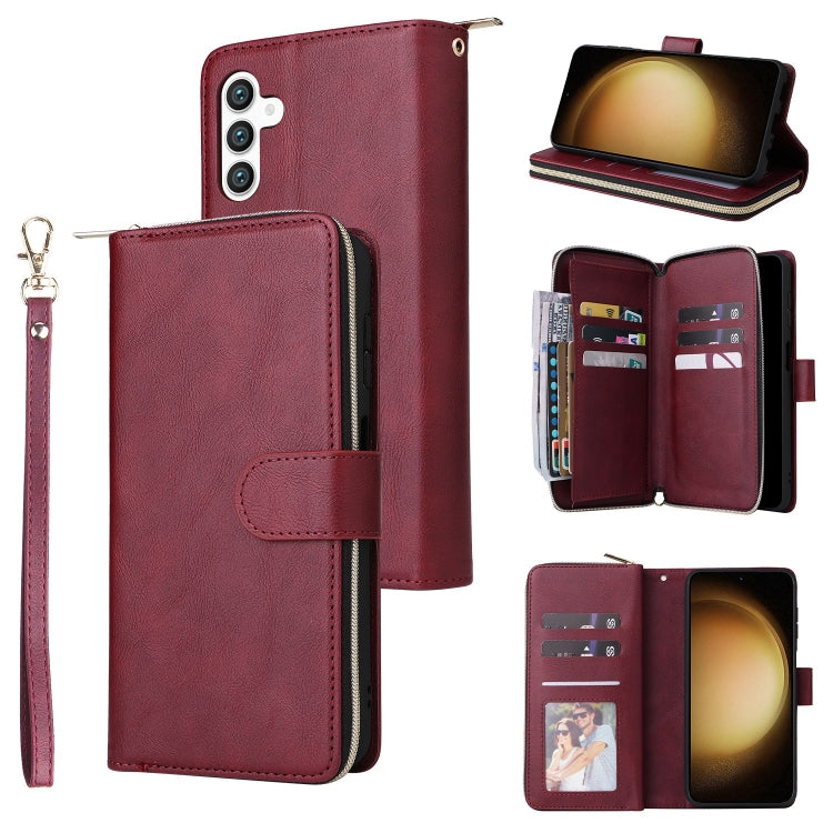 9-Card Slots Zipper Wallet Bag Leather Phone Case, For Samsung Galaxy S26+ 5G, For Samsung Galaxy S26 Ultra 5G, For Samsung Galaxy S26 5G, For Samsung Galaxy S25 FE 5G, For Samsung Galaxy S25 Edge 5G, For Samsung Galaxy S25 5G, For Samsung Galaxy S25+ ...