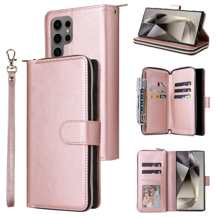 9-Card Slots Zipper Wallet Bag Leather Phone Case, For Samsung Galaxy S26+ 5G, For Samsung Galaxy S26 Ultra 5G, For Samsung Galaxy S26 5G, For Samsung Galaxy S25 FE 5G, For Samsung Galaxy S25 Edge 5G, For Samsung Galaxy S25 5G, For Samsung Galaxy S25+ ...