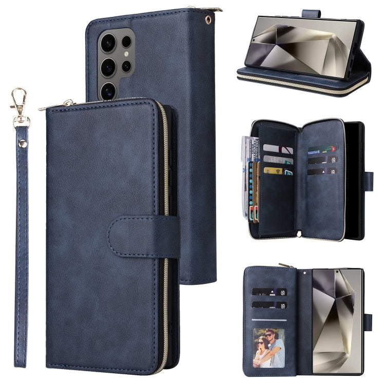 9-Card Slots Zipper Wallet Bag Leather Phone Case, For Samsung Galaxy S26+ 5G, For Samsung Galaxy S26 Ultra 5G, For Samsung Galaxy S26 5G, For Samsung Galaxy S25 FE 5G, For Samsung Galaxy S25 Edge 5G, For Samsung Galaxy S25 5G, For Samsung Galaxy S25+ ...