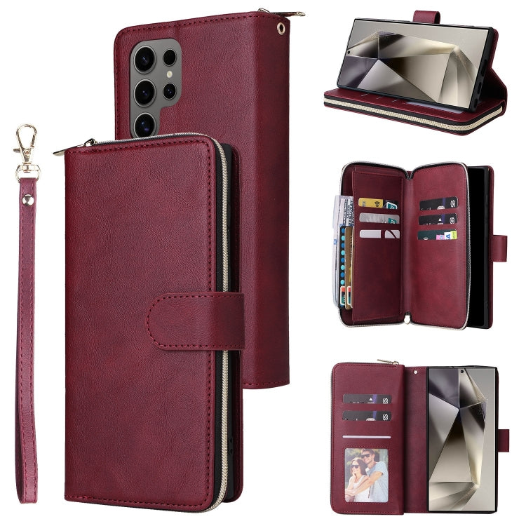 9-Card Slots Zipper Wallet Bag Leather Phone Case, For Samsung Galaxy S26+ 5G, For Samsung Galaxy S26 Ultra 5G, For Samsung Galaxy S26 5G, For Samsung Galaxy S25 FE 5G, For Samsung Galaxy S25 Edge 5G, For Samsung Galaxy S25 5G, For Samsung Galaxy S25+ ...