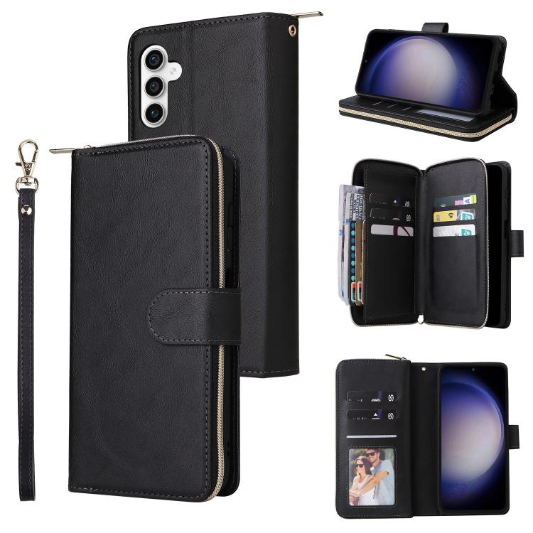 9-Card Slots Zipper Wallet Bag Leather Phone Case, For Samsung Galaxy S26+ 5G, For Samsung Galaxy S26 Ultra 5G, For Samsung Galaxy S26 5G, For Samsung Galaxy S25 FE 5G, For Samsung Galaxy S25 Edge 5G, For Samsung Galaxy S25 5G, For Samsung Galaxy S25+ ...