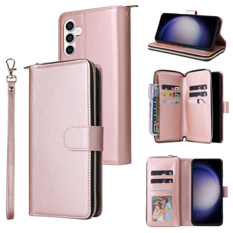 9-Card Slots Zipper Wallet Bag Leather Phone Case, For Samsung Galaxy S26+ 5G, For Samsung Galaxy S26 Ultra 5G, For Samsung Galaxy S26 5G, For Samsung Galaxy S25 FE 5G, For Samsung Galaxy S25 Edge 5G, For Samsung Galaxy S25 5G, For Samsung Galaxy S25+ ...
