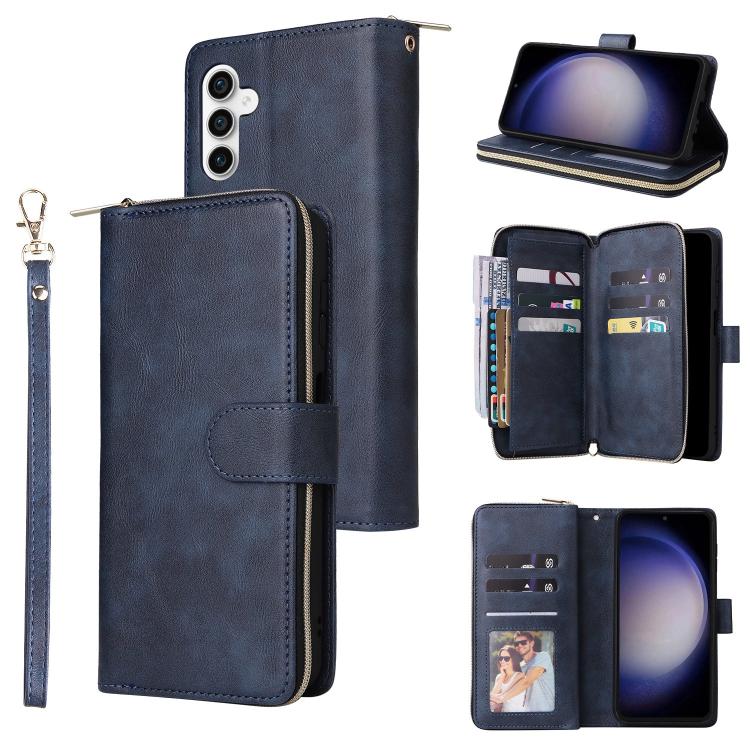 9-Card Slots Zipper Wallet Bag Leather Phone Case, For Samsung Galaxy S26+ 5G, For Samsung Galaxy S26 Ultra 5G, For Samsung Galaxy S26 5G, For Samsung Galaxy S25 FE 5G, For Samsung Galaxy S25 Edge 5G, For Samsung Galaxy S25 5G, For Samsung Galaxy S25+ ...