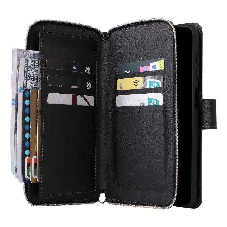 9-Card Slots Zipper Wallet Bag Leather Phone Case, For Samsung Galaxy S26+ 5G, For Samsung Galaxy S26 Ultra 5G, For Samsung Galaxy S26 5G, For Samsung Galaxy S25 FE 5G, For Samsung Galaxy S25 Edge 5G, For Samsung Galaxy S25 5G, For Samsung Galaxy S25+ ...