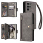Rivet Buckle 9 Cards Three Fold Leather Phone Case, For Samsung Galaxy S26+ 5G, For Samsung Galaxy S26 Ultra 5G, For Samsung Galaxy S26 5G, For Samsung Galaxy S25 FE 5G, For Samsung Galaxy S25 Edge 5G, For Samsung Galaxy S25 5G, For Samsung Galaxy S25+...