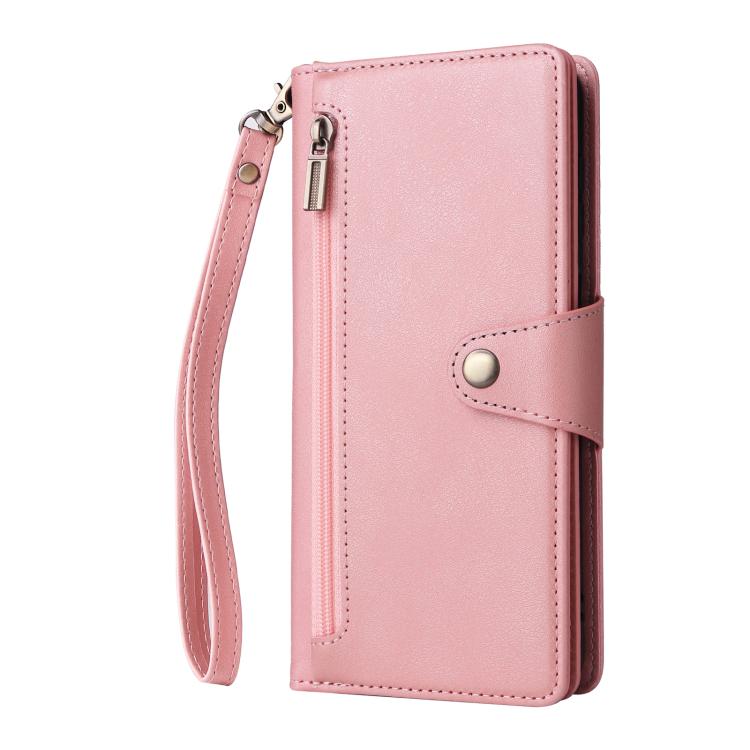 Rivet Buckle 9 Cards Three Fold Leather Phone Case, For Samsung Galaxy S26+ 5G, For Samsung Galaxy S26 Ultra 5G, For Samsung Galaxy S26 5G, For Samsung Galaxy S25 FE 5G, For Samsung Galaxy S25 Edge 5G, For Samsung Galaxy S25 5G, For Samsung Galaxy S25+...