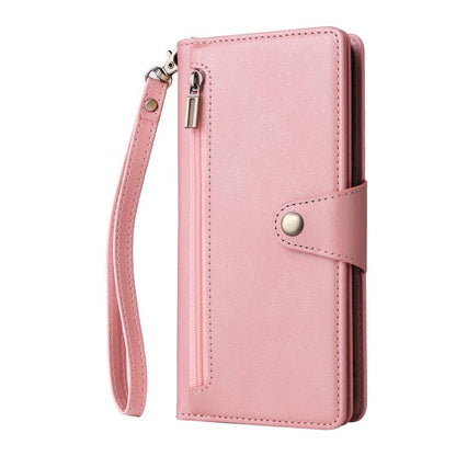 Rivet Buckle 9 Cards Three Fold Leather Phone Case, For Samsung Galaxy S26+ 5G, For Samsung Galaxy S26 Ultra 5G, For Samsung Galaxy S26 5G, For Samsung Galaxy S25 FE 5G, For Samsung Galaxy S25 Edge 5G, For Samsung Galaxy S25 5G, For Samsung Galaxy S25+...