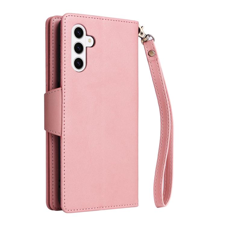 Rivet Buckle 9 Cards Three Fold Leather Phone Case, For Samsung Galaxy S26+ 5G, For Samsung Galaxy S26 Ultra 5G, For Samsung Galaxy S26 5G, For Samsung Galaxy S25 FE 5G, For Samsung Galaxy S25 Edge 5G, For Samsung Galaxy S25 5G, For Samsung Galaxy S25+...