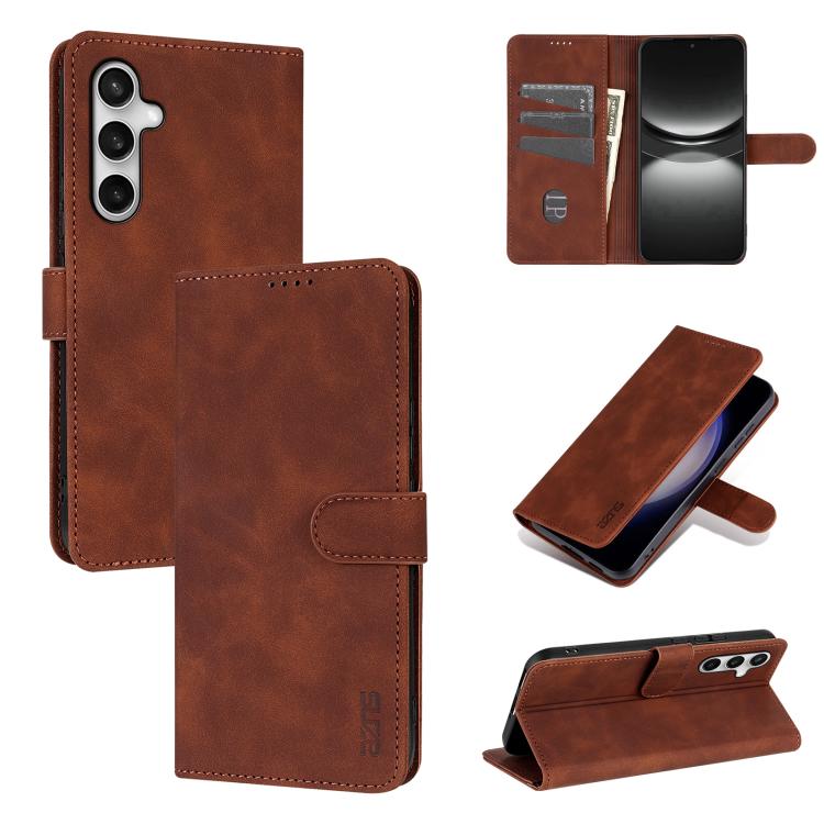 AZNS Skin Feel Calf Texture Flip Leather Phone Case, For Galaxy S26 FE 5G, For Samsung Galaxy S26+ 5G, For Samsung Galaxy S26 Ultra 5G, For Samsung Galaxy S26 5G, For Samsung Galaxy S25 FE 5G, For Samsung Galaxy S25 Edge 5G, For Samsung Galaxy S25 5G  ...