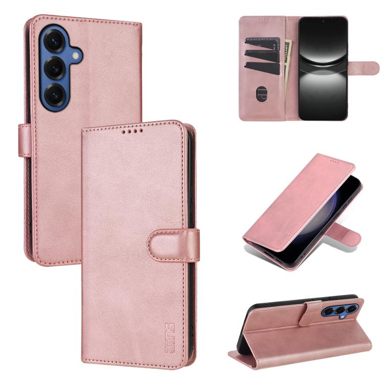 AZNS Skin Feel Calf Texture Flip Leather Phone Case, For Samsung Galaxy S26+ 5G, For Samsung Galaxy S26 Ultra 5G, For Samsung Galaxy S26 5G, For Samsung Galaxy S25 FE 5G, For Samsung Galaxy S25 Edge 5G, For Samsung Galaxy S25 5G                        ...