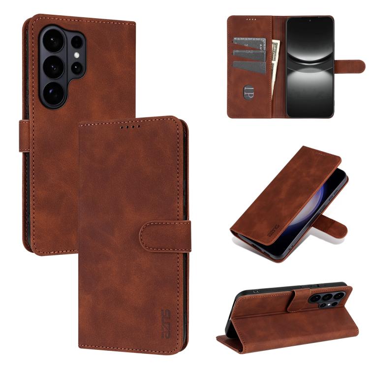 AZNS Skin Feel Calf Texture Flip Leather Phone Case, For Galaxy S26 FE 5G, For Samsung Galaxy S26+ 5G, For Samsung Galaxy S26 Ultra 5G, For Samsung Galaxy S26 5G, For Samsung Galaxy S25 FE 5G, For Samsung Galaxy S25 Edge 5G, For Samsung Galaxy S25 5G  ...