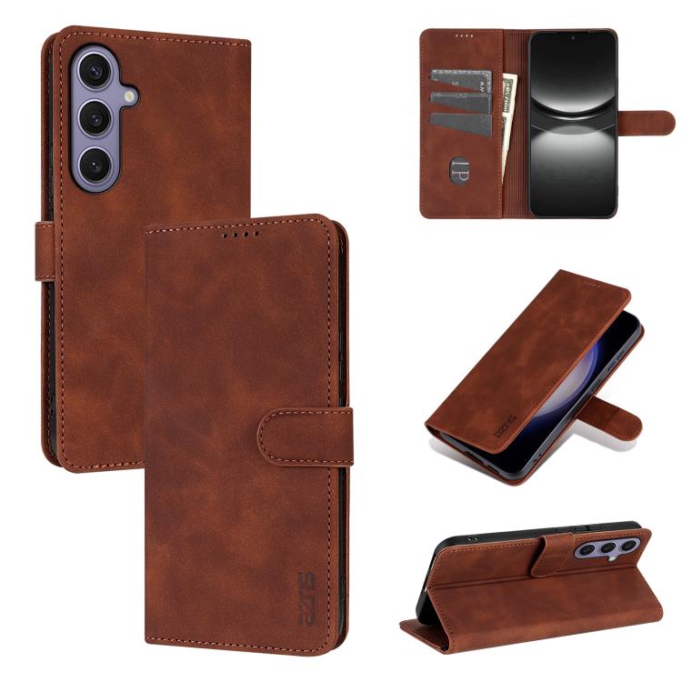 AZNS Skin Feel Calf Texture Flip Leather Phone Case, For Galaxy S26 FE 5G, For Samsung Galaxy S26+ 5G, For Samsung Galaxy S26 Ultra 5G, For Samsung Galaxy S26 5G, For Samsung Galaxy S25 FE 5G, For Samsung Galaxy S25 Edge 5G, For Samsung Galaxy S25 5G  ...