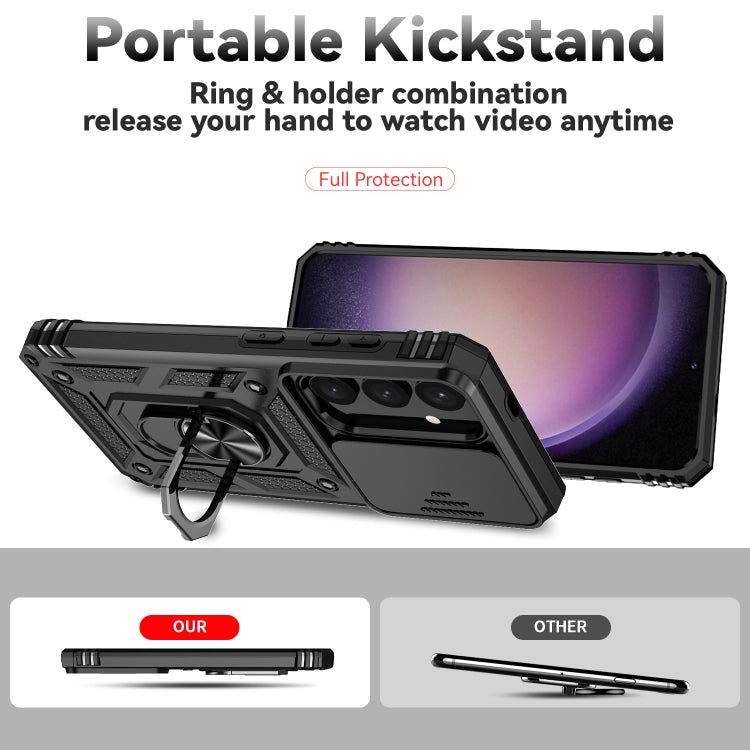 Sliding Camshield Holder Phone Case, For Samsung Galaxy S25+ 5G, For Samsung Galaxy S25 Ultra 5G, For Samsung Galaxy S24 FE 5G