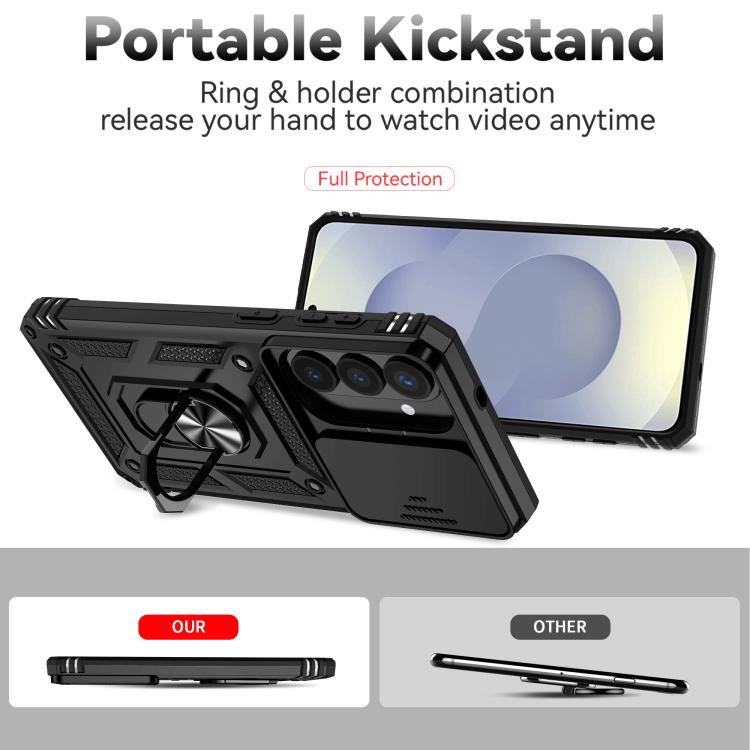 Sliding Camshield Holder Phone Case, For Samsung Galaxy S26+ 5G, For Samsung Galaxy S26 Ultra 5G, For Samsung Galaxy S26 5G, For Samsung Galaxy S25 FE 5G, For Samsung Galaxy S25 Edge 5G, For Samsung Galaxy S25 5G