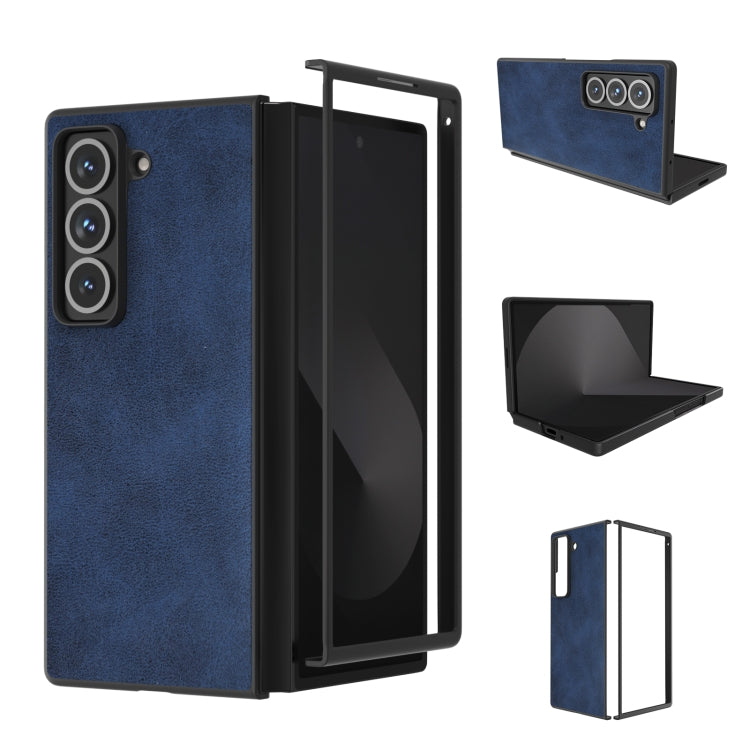 Black Edge Two-color Calf Texture PU Phone Case