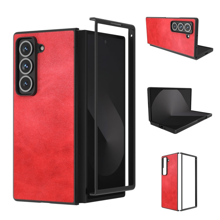 Black Edge Two-color Calf Texture PU Phone Case