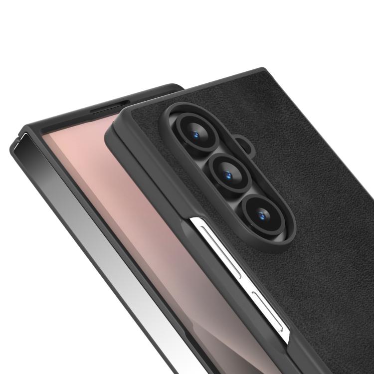 Black Edge Two-color Calf Texture PU Phone Case