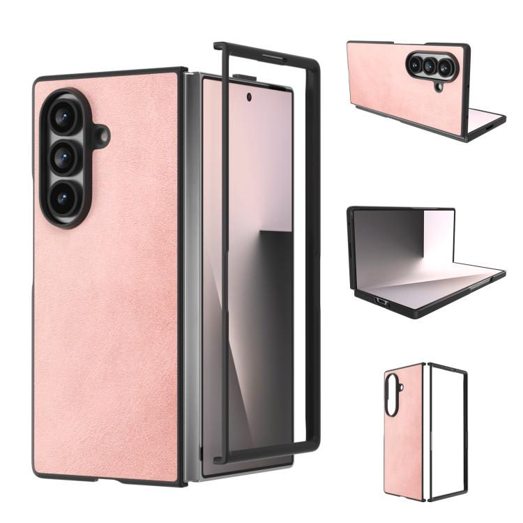 Black Edge Two-color Calf Texture PU Phone Case