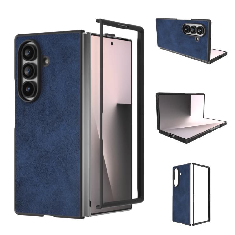 Black Edge Two-color Calf Texture PU Phone Case